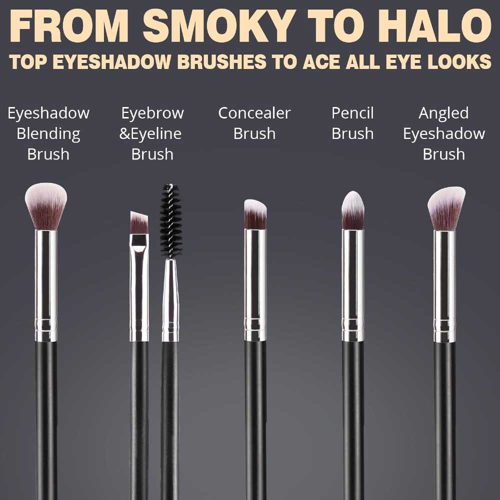 BEAKEY Makeup Brushes Set Premium Foundation Concealer Blush Bronzer Eye Shadow 10+2 PCS Brushes & Blender Sponges with Portable Makeup Bag