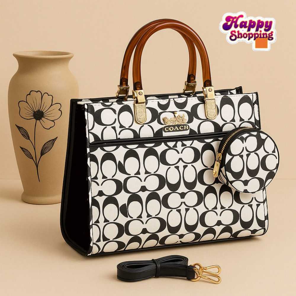 Coach 2Pcs High Quality Bag With Unique Handle For Girls