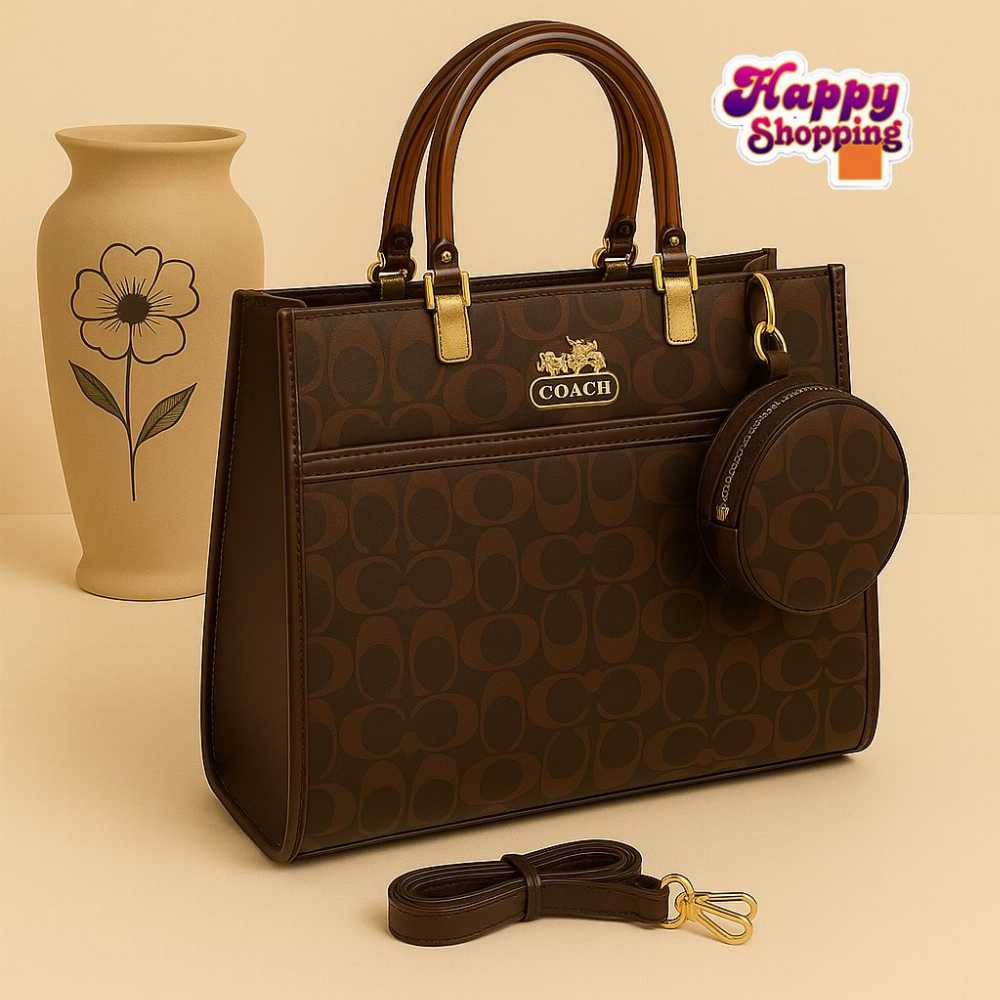 Coach 2Pcs High Quality Bag With Unique Handle For Girls