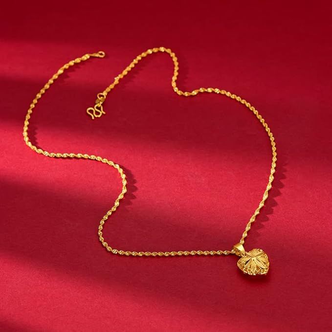 Gold Heart Necklace for Women